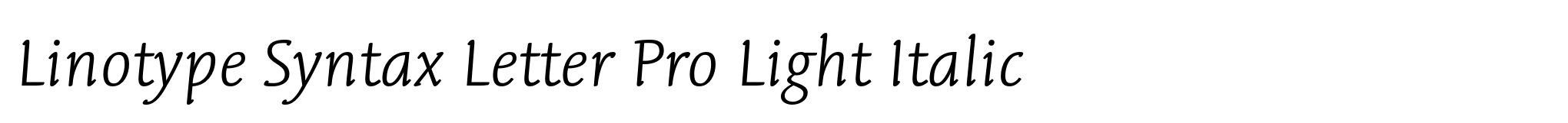 Linotype Syntax Letter Pro Light Italic image